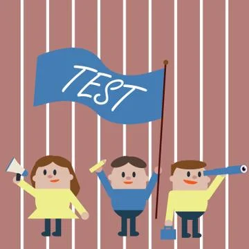 Handwriting text Test. Concept meaning Proficiency and knowledge measurement of Stock Illustration