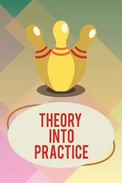 Handwriting text Theory Into Practice. Concept meaning Hands on learning Apply Stock Illustration
