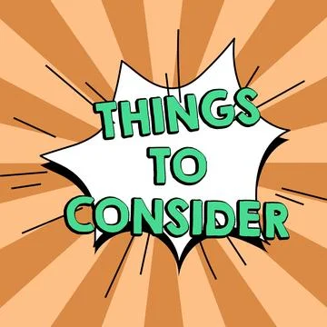 Handwriting text Things To Consider. Business concept list to check or do it Stock Illustration