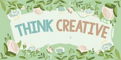 Handwriting text Think CreativeThe ability to perceive patterns that are not Stock Illustration