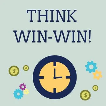 Handwriting text Think Win Win. Concept meaning Negotiation strategy for both Stock Illustration