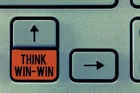 Handwriting text Think Win Win. Concept meaning Agreements or solutions are Stock Photos