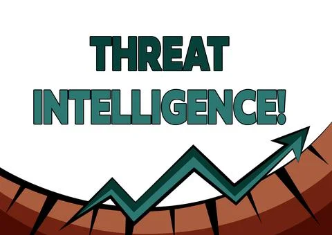 Handwriting text Threat Intelligence. Concept meaning analyzed and refined 스톡 일러스트