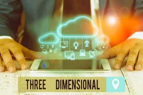 Handwriting text Three Dimensional. Concept meaning Things that have depth and 스톡 사진