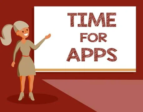 Handwriting text Time For Apps. Concept meaning The best fullfeatured service 스톡 일러스트