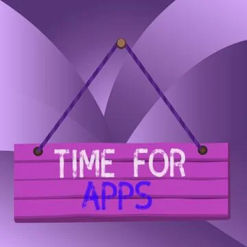 Handwriting text Time For Apps. Concept meaning The best fullfeatured service Illustrazione stock