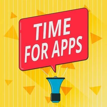Handwriting text Time For Apps. Concept meaning make use of application or Stock Illustration