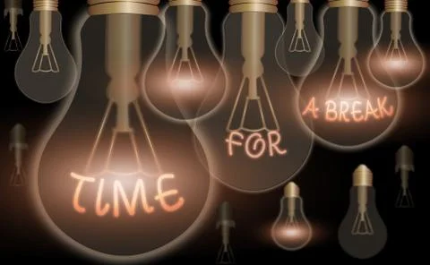 Handwriting text Time For A Break. Concept meaning a schedule when workers stop 스톡 일러스트