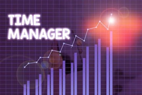 Handwriting text Time Manager. Concept meaning process of planning and Stock Photos