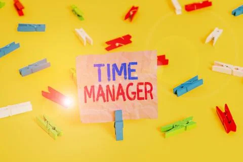 Handwriting text Time Manager. Concept meaning process of planning and Stock Photos