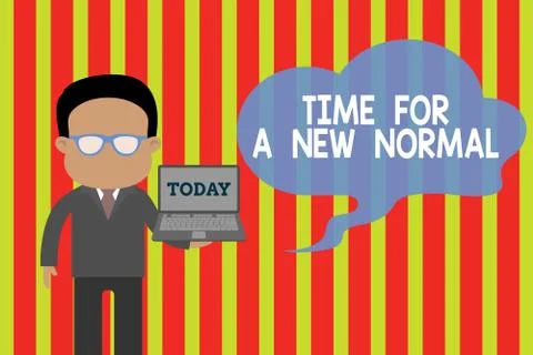 Handwriting text Time For A New Normal. Concept meaning Make a big dramatic Illustrazione stock