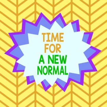 Handwriting text Time For A New Normal. Concept meaning Make a big dramatic Illustrazione stock