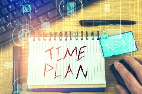 Handwriting text Time Plan. Concept meaning a system for paying for goods by Fotos Stock