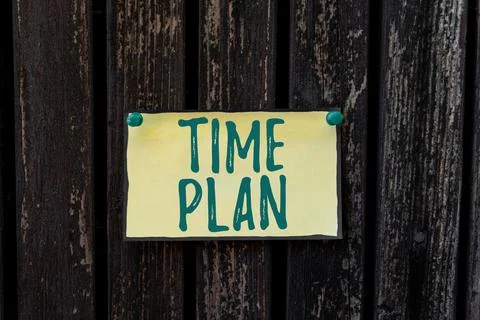 Handwriting text Time Plan. Word Written on a system for paying for goods by Fotos Stock
