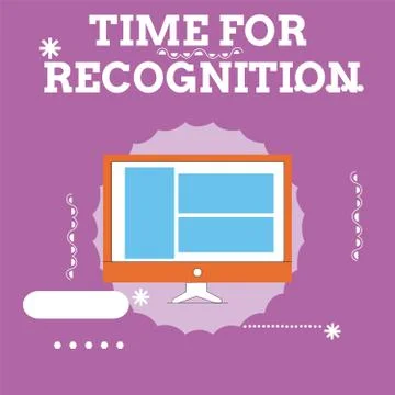 Handwriting text Time For Recognition. Concept meaning Acknowledgement Interv Stock Illustration