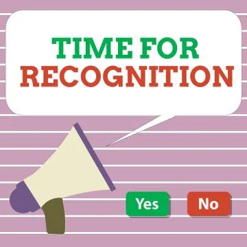 Handwriting text Time For Recognition. Concept meaning Acknowledgement Interval Stock Illustration