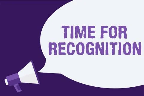 Handwriting text Time For Recognition. Concept meaning Acknowledgement Interval Stock Illustration