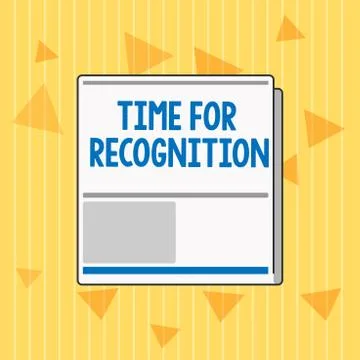 Handwriting text Time For Recognition. Concept meaning Acknowledgement Interval Stock Illustration