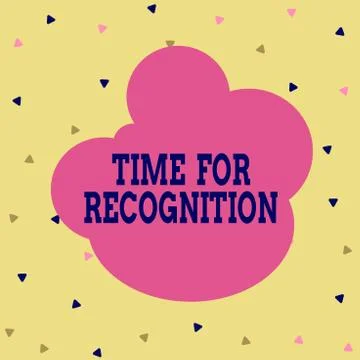 Handwriting text Time For Recognition. Concept meaning Acknowledgement Interval Stock Illustration