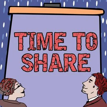 Handwriting text Time To Share. Conceptual photo Communicate with your friends Stock Illustration