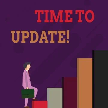 Handwriting text Time To Update. Concept meaning this right moment to make Stock Illustration