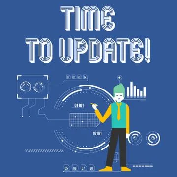 Handwriting text Time To Update. Concept meaning this right moment to make 스톡 일러스트