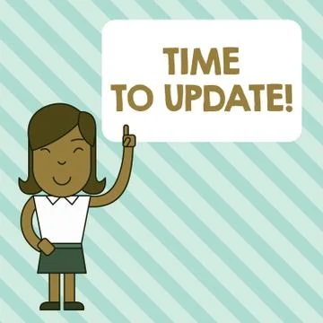 Handwriting text Time To Update. Concept meaning this right moment to make Illustrazione stock