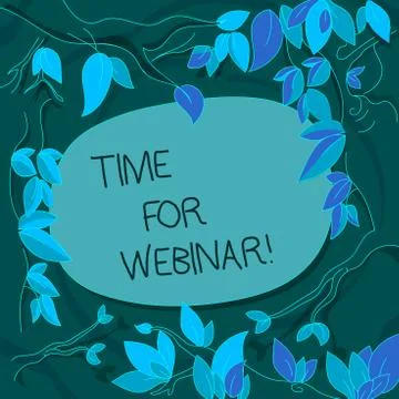 Handwriting text Time For Webinar. Concept meaning seminar conducted over the Illustrazione stock