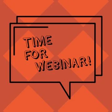 Handwriting text Time For Webinar. Concept meaning seminar conducted over the Ilustração Stock