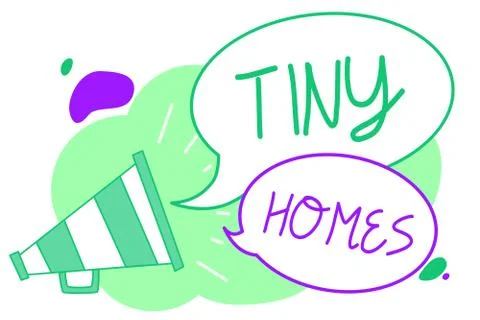 Handwriting text Tiny Homes. Concept meaning houses contain one room only or two イラスト素材
