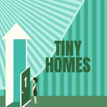Handwriting text Tiny Homes. Internet Concept houses contain one room only or イラスト素材