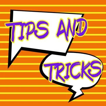 Handwriting text Tips And Tricks. Word Written on helpful advices that makes Illustrazione stock