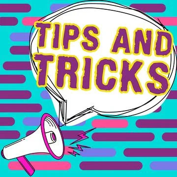 Handwriting text Tips And Tricks. Conceptual photo helpful advices that makes Illustrazione stock