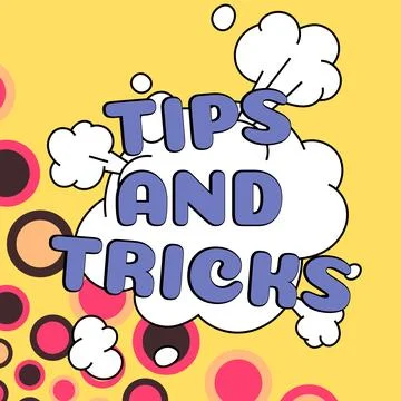 Handwriting text Tips And Tricks. Word for helpful advices that makes certain Illustrazione stock