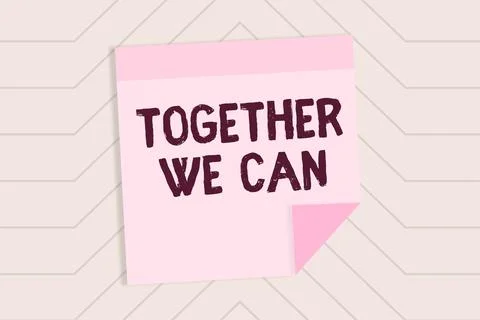 Handwriting text Together We Can. Word for Unity can makes everything possible Stock Illustration