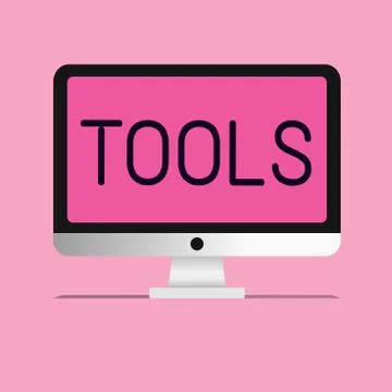 Handwriting text Tools. Concept meaning device implement like held and used Stock Illustration