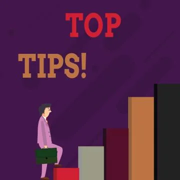 Handwriting text Top Tips. Concept meaning small but particularly useful piece Stock Illustration