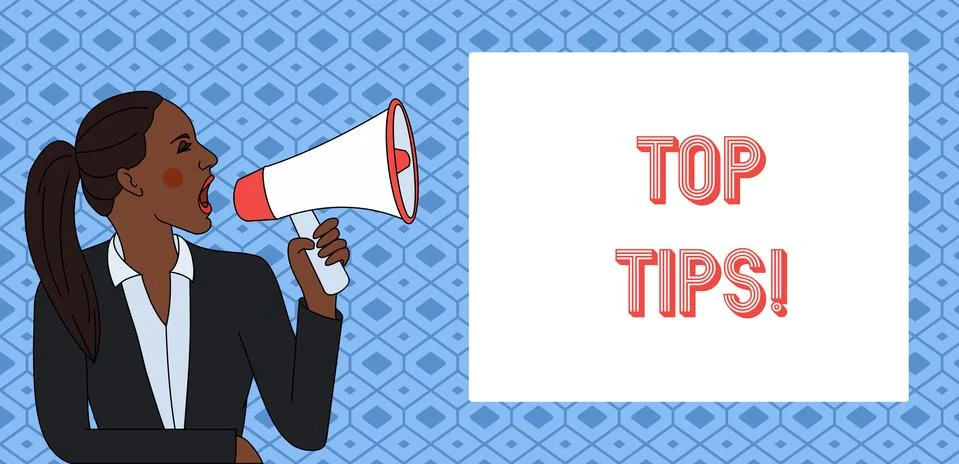 Handwriting text Top Tips. Concept meaning small but particularly useful piece Stock Illustration