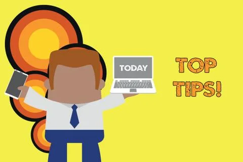 Handwriting text Top Tips. Concept meaning small but particularly useful piece Stock Illustration