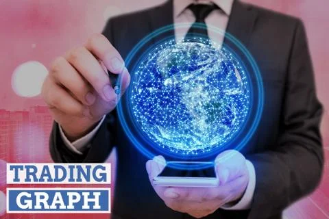 Handwriting text Trading Graph. Concept meaning Represent the highs and lows of Stock Photos