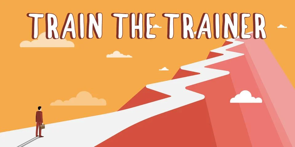 Handwriting text Train The Trainer. Word for identified to teach mentor or train 스톡 일러스트