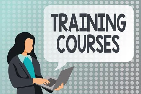Handwriting text Training Courses. Concept meaning lessons to teach the skills Illustration
