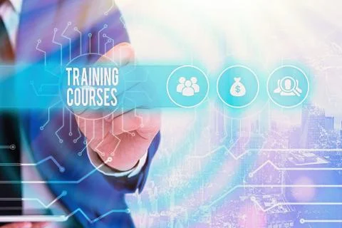 Handwriting text Training Courses. Concept meaning is series of lessons or Stock Photos