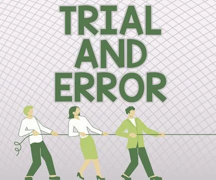 Handwriting text Trial And Error. Internet Concept Lear something by trying to Stock Illustration