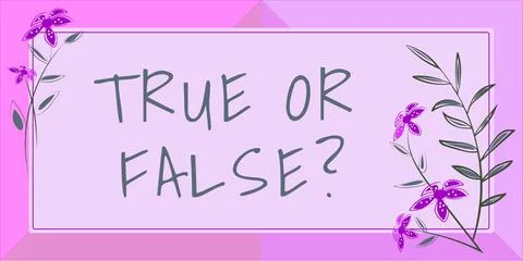 Handwriting text True Or Falsequestion. Word for series of statements to be Stock Illustration