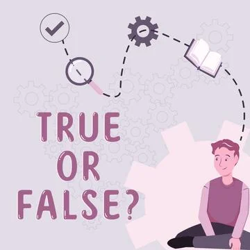 Handwriting text True Or Falsequestion. Business concept series of statements to Stock Illustration
