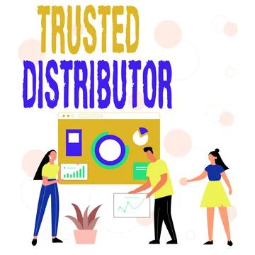 Handwriting text Trusted Distributor. Internet Concept Authorized Supplier Stock Illustration