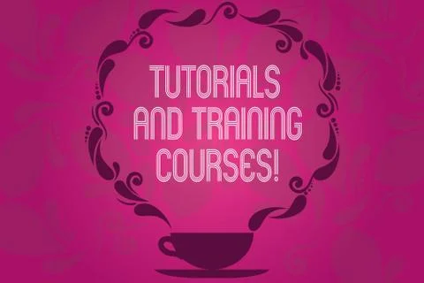 Handwriting text Tutorials And Training Courses. Concept meaning Learning Stock Illustration