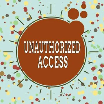Handwriting text Unauthorized Access. Concept meaning use of a computer or Stockillustratie