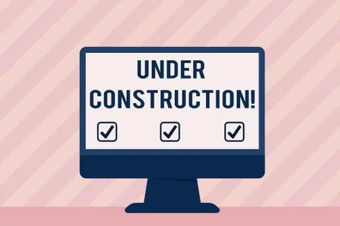Handwriting text Under Construction. Concept meaning project that is unfinished Stock Illustration